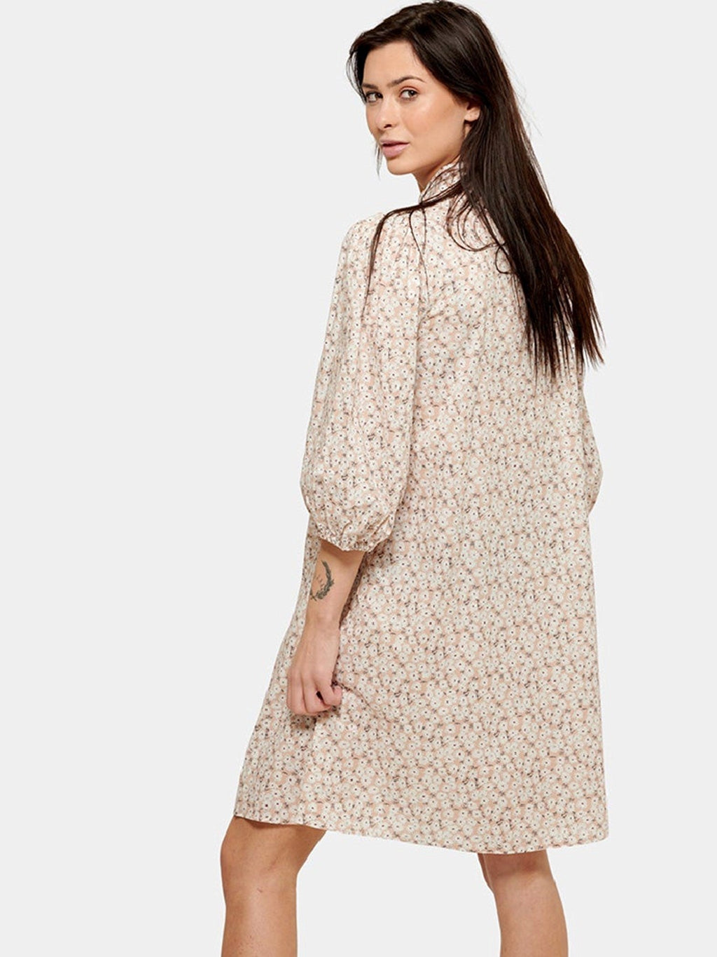 Sofie -Shirt -Kleid - beige Blumen