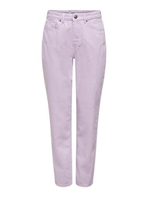 Solid Color Mom Pants - Orchideenstrauß