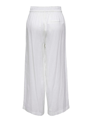 Tokyo Linen Pants - Bright White - TeeShoppen Group™ - Pants - ONLY