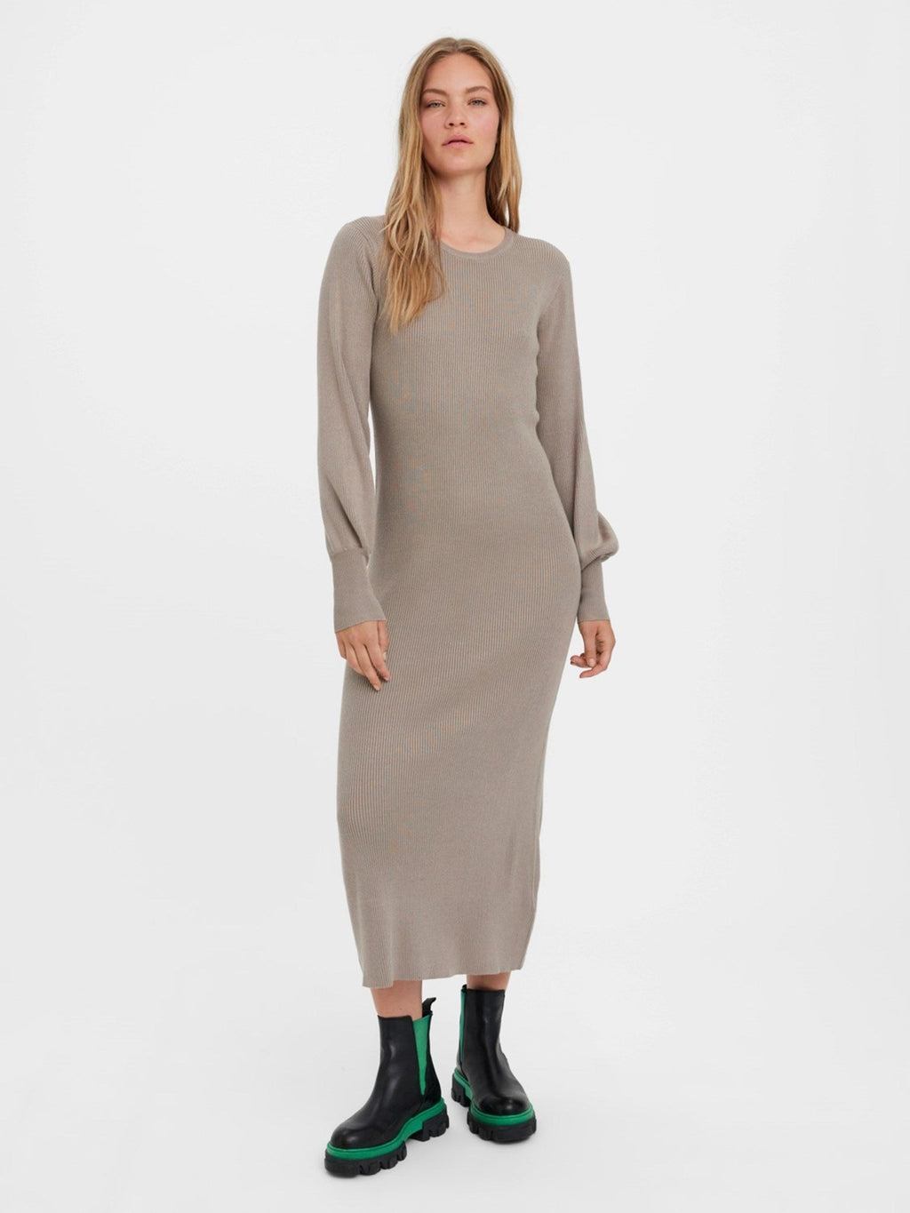 Valor O -Neck -Strickkleid - geröstete Cashew